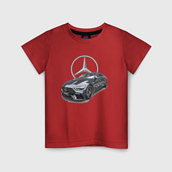 Футболка хлопковая детская Mercedes AMG motorsport, цвет: красный