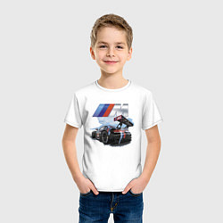 Футболка хлопковая детская BMW M POWER Motorsport Racing Team, цвет: белый — фото 2