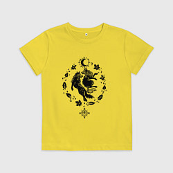 Футболка хлопковая детская Волки из легенд, цвет: желтый