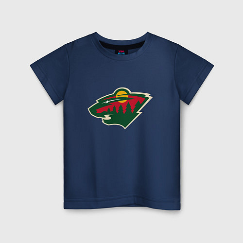 Детская футболка Миннесота Уайлд логотип / Тёмно-синий – фото 1