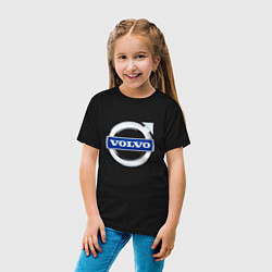 Футболка хлопковая детская Volvo, логотип, цвет: черный — фото 2