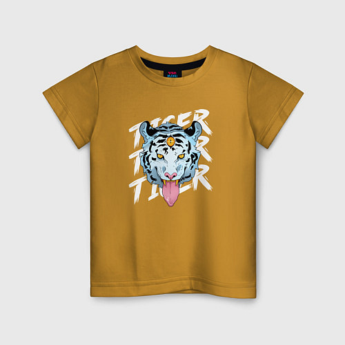 Детская футболка A tiger with a third eye / Горчичный – фото 1