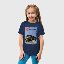Футболка хлопковая детская Toyota Racing Team, desert competition, цвет: тёмно-синий — фото 2