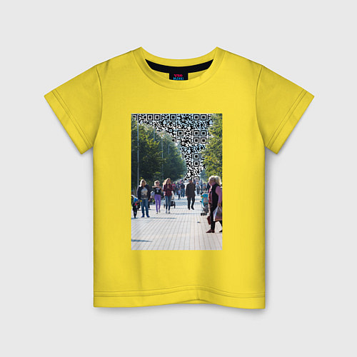 Детская футболка QR-Будущее / Желтый – фото 1