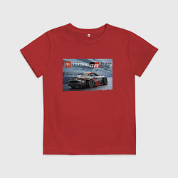 Футболка хлопковая детская Непобедимая спортивная команда, цвет: красный