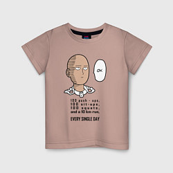 Детская футболка Список тренировки Сайтама One Punch-Man
