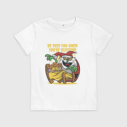 Футболка хлопковая детская Scary Santa, цвет: белый