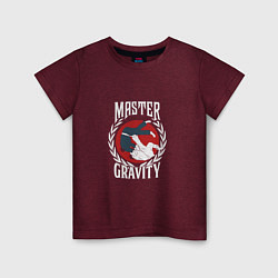 Футболка хлопковая детская Мастер Гравитации, цвет: меланж-бордовый
