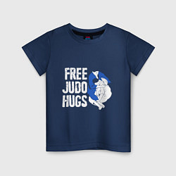 Футболка хлопковая детская Judo Hugs, цвет: тёмно-синий