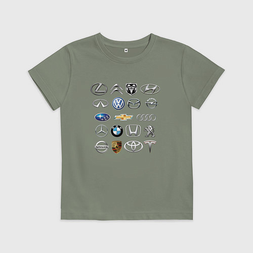 Детская футболка АВТОБРЕНДЫ ЛОГО / Авокадо – фото 1