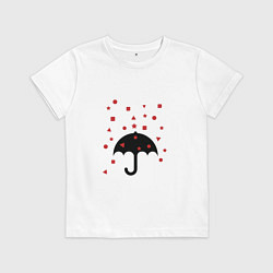 Футболка хлопковая детская Дождик, цвет: белый