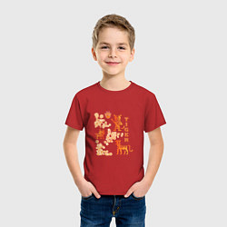 Футболка хлопковая детская Tiger Тигр Этно, цвет: красный — фото 2