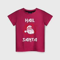 Футболка хлопковая детская Hail Santa, цвет: маджента