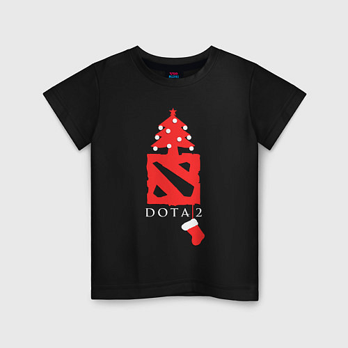 Детская футболка Dota 2- Новый год / Черный – фото 1