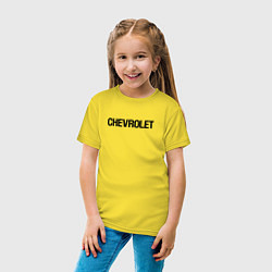 Футболка хлопковая детская Chevrolet Лого Эмблема спина, цвет: желтый — фото 2