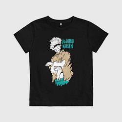 Футболка хлопковая детская Учитель Годжо из Магической Битвы, цвет: черный