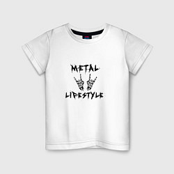 Футболка хлопковая детская Металлика Metallica рок, цвет: белый