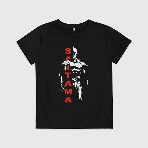 Детская футболка Мощный Сайтама One Punch-Man / Черный – фото 1