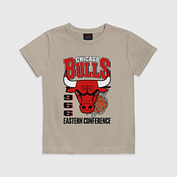 Футболка хлопковая детская Chicago Bulls NBA, цвет: миндальный