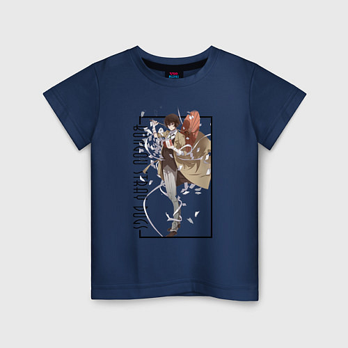 Детская футболка Дазай Осаму великий из бродячих псов / Тёмно-синий – фото 1