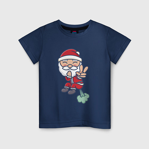 Детская футболка Плохой Санта испортил воздух / Тёмно-синий – фото 1