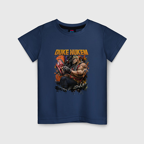 Детская футболка GYM BOY DUKE NUKEM / Тёмно-синий – фото 1