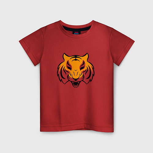 Детская футболка Тигр логотип / Красный – фото 1