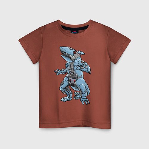 Детская футболка Cyber - Shark 2022 / Кирпичный – фото 1