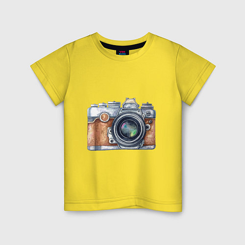 Детская футболка Ретро фотокамера / Желтый – фото 1