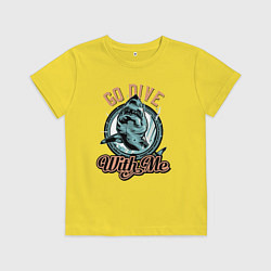 Футболка хлопковая детская Давай занырнём вместе, цвет: желтый