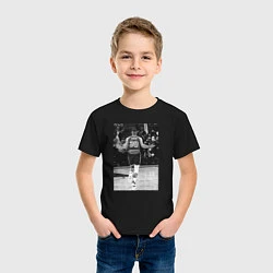 Футболка хлопковая детская Стефен Карри, живое фото, цвет: черный — фото 2