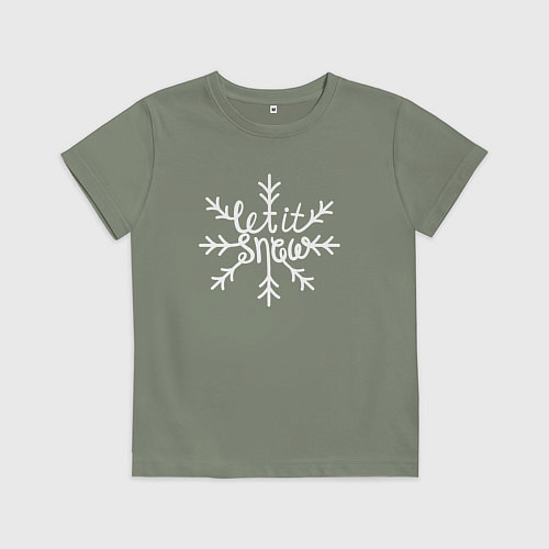 Детская футболка Snowflake Let it snow / Авокадо – фото 1
