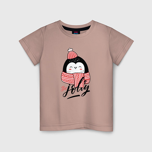 Детская футболка Deer Winter / Пыльно-розовый – фото 1