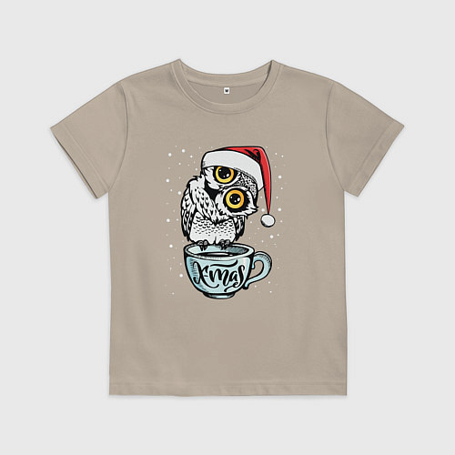 Детская футболка X-mas Owl / Миндальный – фото 1