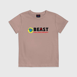 Футболка хлопковая детская Mr Beast Philanthropy, цвет: пыльно-розовый
