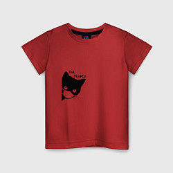 Футболка хлопковая детская Кот в маске, цвет: красный