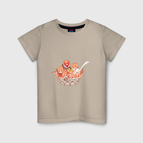 Детская футболка Блюдо из чиби Тартальи / Миндальный – фото 1