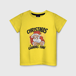 Футболка хлопковая детская Gaming Santa, цвет: желтый