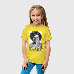 Футболка хлопковая детская Harry Styles, цвет: желтый — фото 2