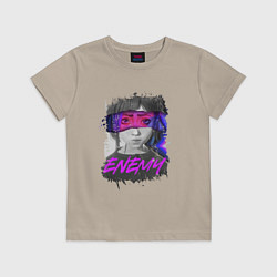 Футболка хлопковая детская Everywere My Enemy, цвет: миндальный