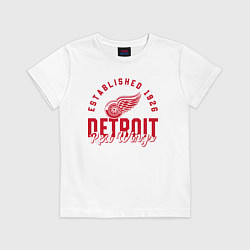 Футболка хлопковая детская Detroit Red Wings Детройт Ред Вингз, цвет: белый