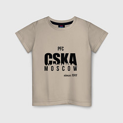 Футболка хлопковая детская CSKA since 1911, цвет: миндальный