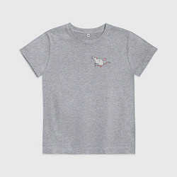 Футболка хлопковая детская СЕРАЯ КРЫСА СЕРДЕЧКО, цвет: меланж