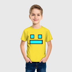 Футболка хлопковая детская GEOMETRY DASH FACE SMILE, цвет: желтый — фото 2