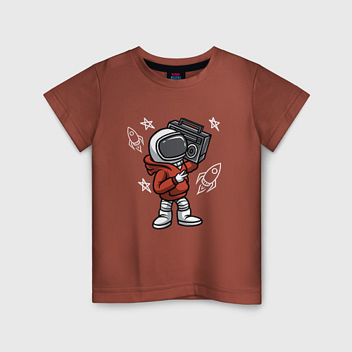 Детская футболка SPACE MUSIC КОСМИЧЕСКАЯ МУЗЫКА / Кирпичный – фото 1