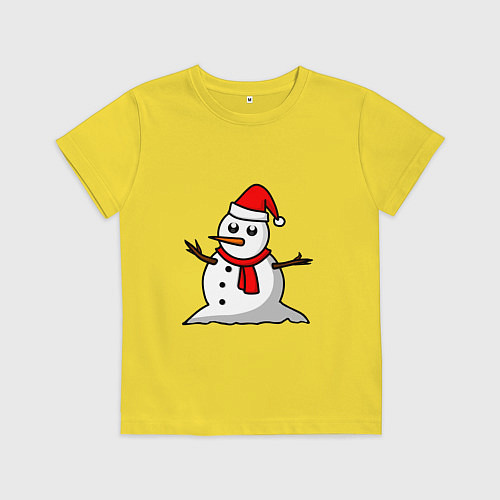 Детская футболка Двухсторонний снеговик / Желтый – фото 1