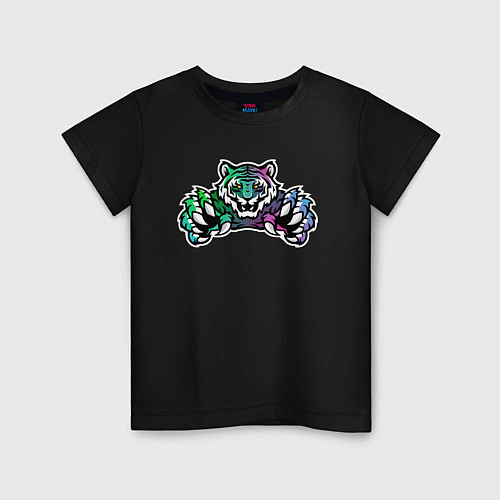 Детская футболка Градиентный тигр / Черный – фото 1