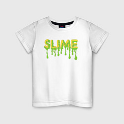 Футболка хлопковая детская SLIME!, цвет: белый