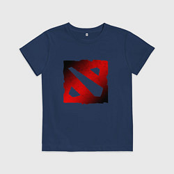 Футболка хлопковая детская ЧЁРНО КРАСНОЕ ЛОГО ДОТА 2 DOTA 2 LOGO, цвет: тёмно-синий