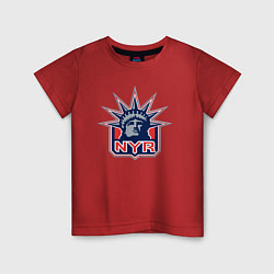 Футболка хлопковая детская Нью Йорк Рейнджерс New York Rangers, цвет: красный